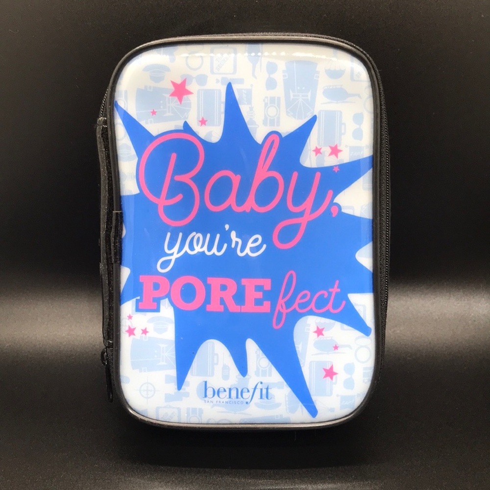 Benefit Cosmetics Blue Zip Close Makeup Bag